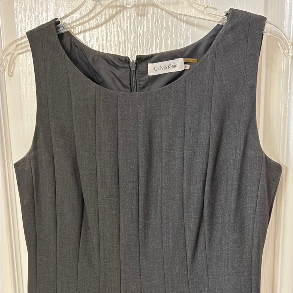 Calvin Klein Black Pleated Midi Dress